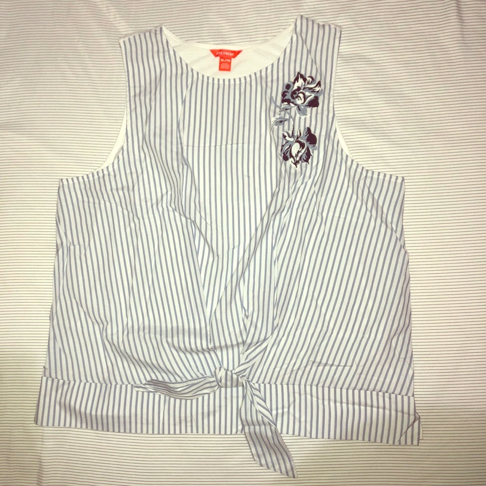 Blue & White Striped Tank Top